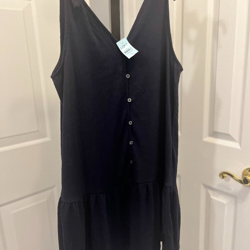 LOFT Navy Sleeveless Mini Dress